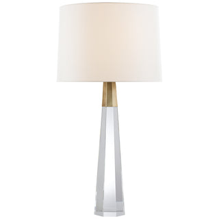 Buy crystal-with-brass-with-16-x-17-x-12-linen-glass Olsen Table Lamp by Visual Comfort Signature