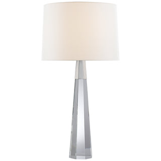 Buy crystal-with-polished-nickel-with-16-x-17-x-12-linen-glass-and-white-shade Olsen Table Lamp by Visual Comfort Signature