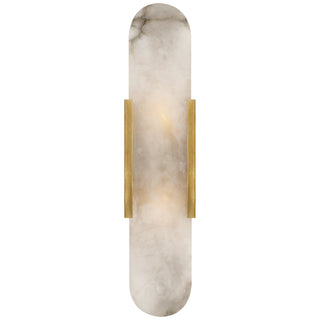 Buy antique-burnished-brass-with-alabaster-glass Melange Outdoor (Damp) Sconce by Visual Comfort Signature