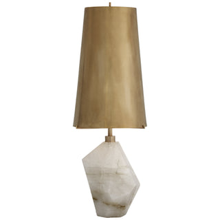 Buy natural-quartz-stone-with-5-5-x-8-x-12-25-antique-brass-glass Halcyon Table Lamp by Visual Comfort Signature