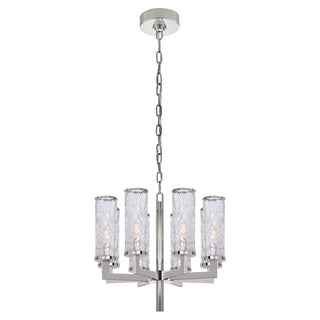 Buy polished-nickel-with-crackle-glass-glass Liaison Outdoor (Damp) Chandelier by Visual Comfort Signature