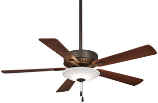 Buy oil-rubbed-bronze-finish-with-medium-maple-and-reversible-dark-walnut-blades 5-Blades Contractor Uni-Pack Ceiling Fan with Light by Minka Aire