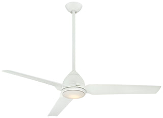 Buy flat-white-finish-with-flat-white-blades Java Outdoor (Wet) Ceiling Fan with Light by Minka Aire