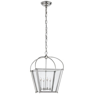 Buy polished-nickel-with-clear-glass-glass Riverside Outdoor (Damp) Lantern by Visual Comfort Signature