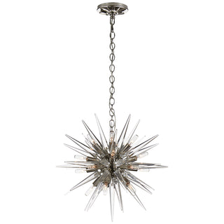 Buy polished-nickel-and-clear-shade Quincy Outdoor (Damp) Chandelier by Visual Comfort Signature