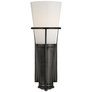 Buy bronze-with-white-glass-glass-and-white-shade Robinson Outdoor (Damp) Sconce by Visual Comfort Signature