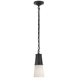 Buy bronze-with-white-glass-glass-and-white-shade Robinson Outdoor (Damp) Pendant by Visual Comfort Signature