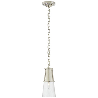 Buy polished-nickel-with-seeded-glass-glass-and-clear-seedy-shade Robinson Outdoor (Damp) Pendant by Visual Comfort Signature