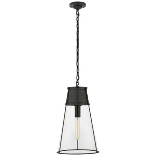 Buy bronze-with-clear-glass-glass Robinson Outdoor (Damp) Pendant by Visual Comfort Signature