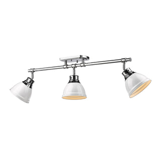 Buy chrome-with-white-glass Duncan Outdoor (Damp) Semi-Flush Mount Ceiling Light by Golden