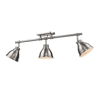 Buy pewter-with-pewter-glass-and-metal-shade Duncan Outdoor (Damp) Semi Flush Mount Light by Golden