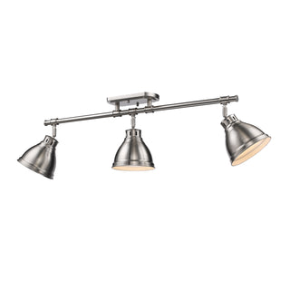 Buy pewter-with-pewter-glass-and-metal-shade Duncan Outdoor (Damp) Semi-Flush Mount Rail Mounted Ceiling Light by Golden