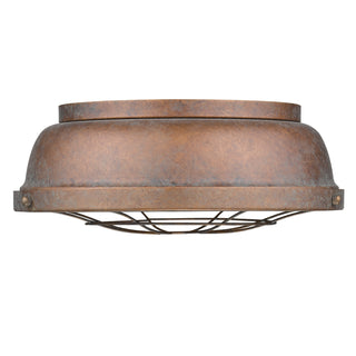 Buy copper-patina-with-copper-patina-glass Bartlett Outdoor (Damp) Flush Mount Ceiling Light by Golden