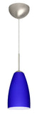 Satin Nickel with Cobalt Blue Matte 9``x 5.125``x 5.125`` Glass and Blue Shade