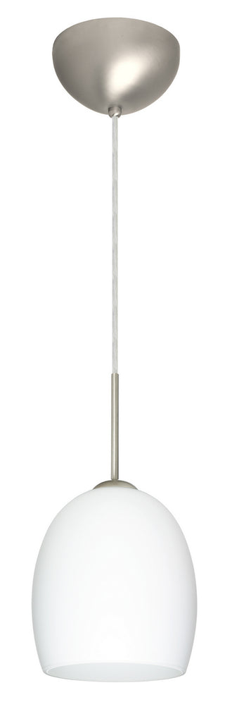 Buy satin-nickel-with-opal-matte-7-25-x-6-25-x-6-25-glass-and-opal-shade Lucia Pendant by Besa