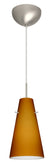 Satin Nickel with Amber Matte 9.375``x 5.735``x 5.735`` Glass and Amber/Brown Shade