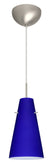 Satin Nickel with Cobalt Blue Matte 9.375``x 5.735``x 5.735`` Glass and Blue Shade