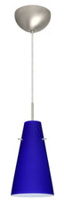 Satin Nickel with Cobalt Blue Matte 9.375``x 5.735``x 5.735`` Glass and Blue Shade