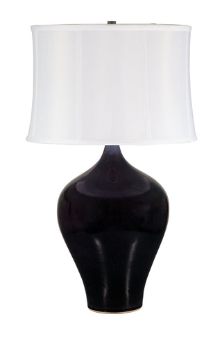 Buy eggplant-with-fine-linen-softback-glass Scatchard Table Lamp by House of Troy