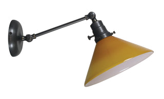 Buy oil-rubbed-bronze-with-glass-glass-and-yellow-shade Otis Sconce by House of Troy