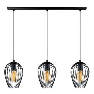 Buy black-with-black-glass Newtown Pendant by Eglo USA