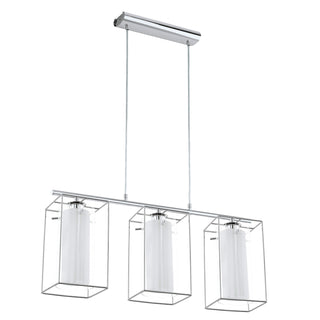 Buy chrome-with-clear-white-glass-and-clear-shade Loncino Pendant by Eglo USA