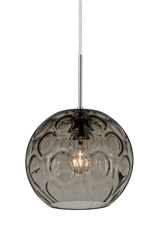 Buy satin-nickel-with-smoke-8-4-x-9-8-x-9-8-glass-and-smoke-shade Bombay Pendant by Besa