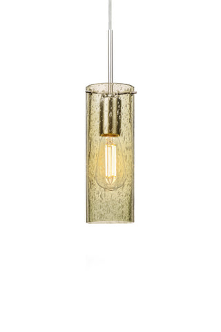 Buy satin-nickel-with-gold-bubble-10-x-3-5-x-3-5-glass Juni Pendant by Besa