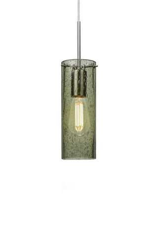 Buy satin-nickel-with-moss-bubble-10-x-3-5-x-3-5-glass Juni Pendant by Besa