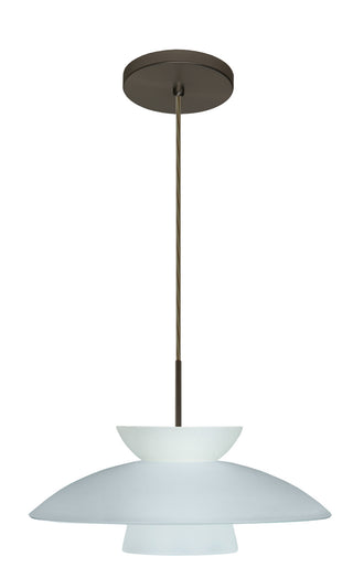 Buy bronze-with-frost-6-x-15-x-15-glass-and-frosted-shade Trilo Pendant by Besa