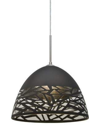 Buy satin-nickel-with-black-8-75-x-12-5-x-12-5-glass-and-black-shade Kiev Pendant by Besa