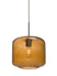 Bronze with Amber Bubble 9``x 9.5``x 9.5`` Glass and Amber/Brown Shade