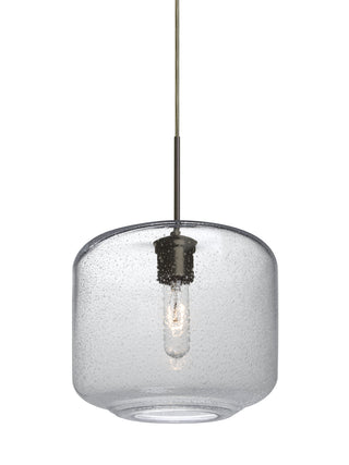 Buy bronze-with-clear-bubble-9-x-9-5-x-9-5-glass-and-clear-shade Niles Pendant by Besa