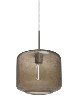 Buy satin-nickel-with-smoke-bubble-9-x-9-5-x-9-5-glass-and-smoke-shade Niles Pendant by Besa