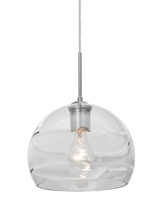 Buy satin-nickel-with-clear-6-25-x-8-5-x-8-5-glass-and-clear-shade Spirit Pendant by Besa