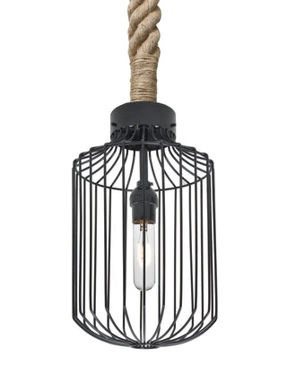 Buy black-with-15-2-x-7-9-x-7-9-glass Sultana Rope Pendant by Besa