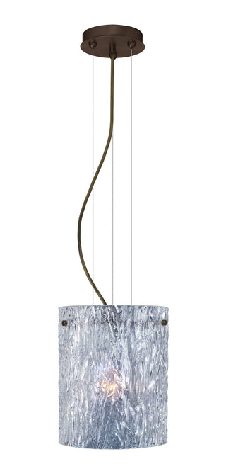 Buy bronze-with-clear-stone-9-875-x-7-875-x-7-875-glass-and-clear-shade Tamburo Pendant by Besa
