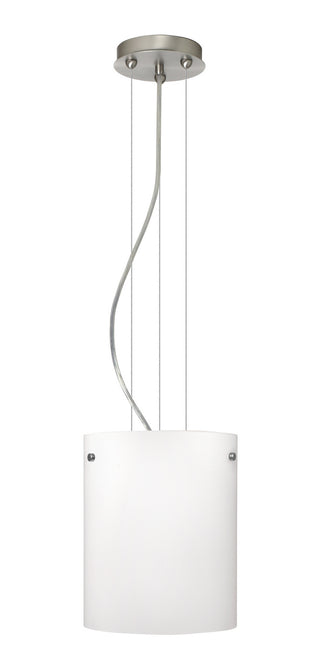 Buy satin-nickel-with-opal-matte-9-875-x-7-875-x-7-875-glass-and-opal-shade Tamburo Pendant by Besa