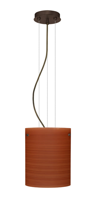 Buy bronze-with-cherry-9-875-x-7-875-x-7-875-glass Tamburo Pendant by Besa