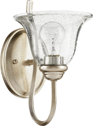 Buy aged-silver-leaf-w-clear-seeded Spencer Outdoor (Damp) Sconce by Quorum