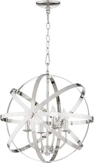 Buy polished-nickel Celeste Outdoor (Damp) Chandelier by Quorum