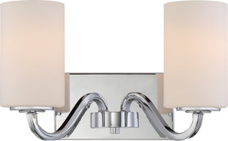 Buy polished-nickel-with-white-glass-and-white-shade Willow Vanity by Nuvo Lighting