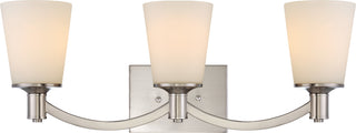 Buy brushed-nickel-with-white-glass Laguna Vanity by Nuvo Lighting