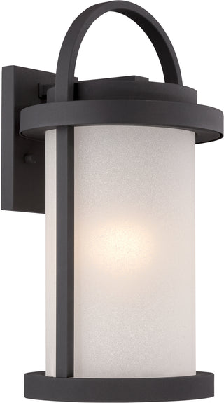 Buy textured-black-antique-white-glass Willis Outdoor (Wet) Sconce by Nuvo Lighting