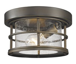 Buy oil-rubbed-bronze-with-clear-seedy-glass Exterior Additions Outdoor (Damp) Flush Mount Light by Z-Lite