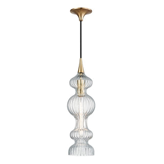 Buy aged-brass-with-clear-glass-and-clear-shade Pomfret Outdoor (Damp) Pendant by Hudson Valley