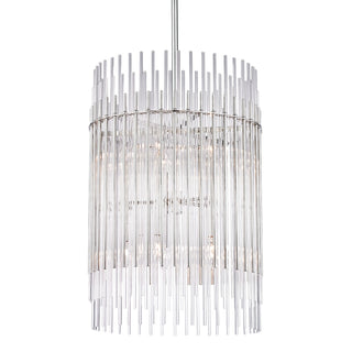 Buy polished-nickel-with-clear-glass Wallis Outdoor (Damp) Chandelier by Hudson Valley