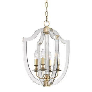 Buy aged-brass-and-clear-shade Arietta Outdoor (Damp) Pendant by Hudson Valley