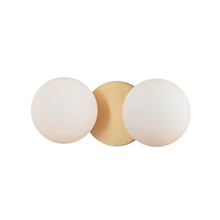 Buy aged-brass-with-opal-acid-etched-glass-and-white-shade Baird Vanity by Hudson Valley