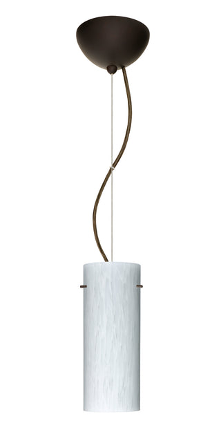 Buy bronze-with-carrera-16-x-4-x-4-glass Stilo Pendant by Besa